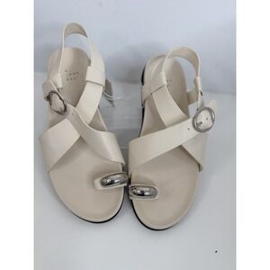 A New Day Penelope Sandals Womens 10 Bone Off White Slip On Flat NWT